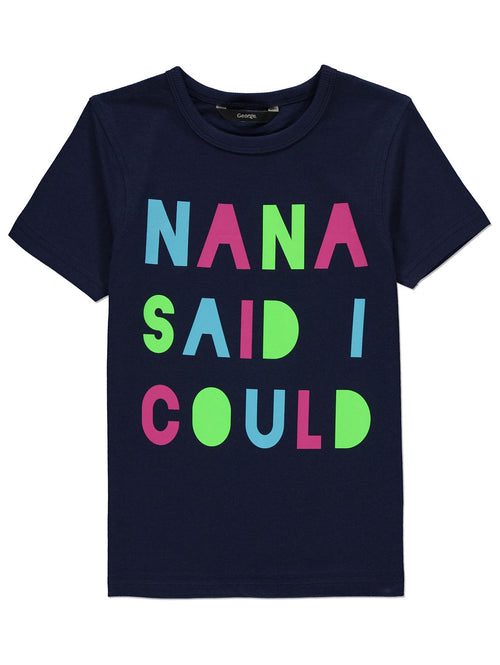 Navy Nana Said Slogan Girls T-Shirt