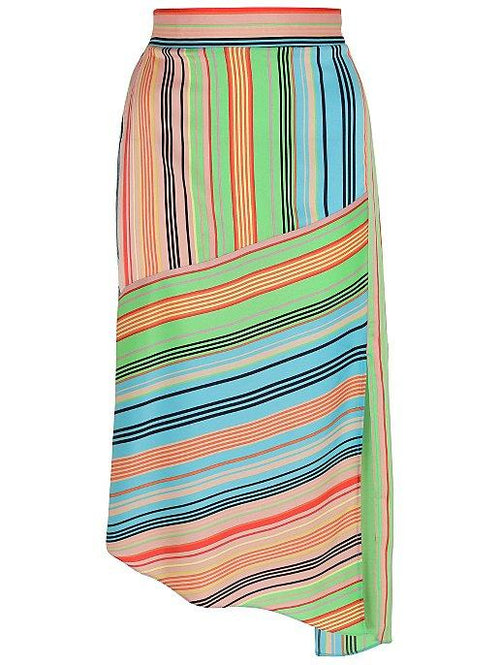 George Womens Contrast Stripe Asymmetrical Midi Skirt