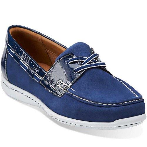Clarks Cliffrose Sail Blue Patent Leather Womens Boat Shoes