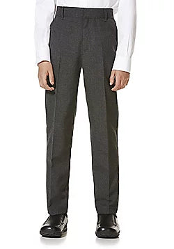 F&F Grey Straight Fit Boys School Trousers