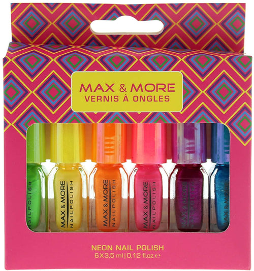 Max & More 6 x 3.5ml Neon Nail Polish Set by Vernis A Ongles