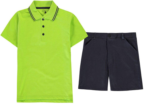 Crafted Polo Shirt and Chinos Shorts Boys Two Piece Set