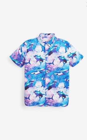 Next Animal Print Blue Shark Younger Boys Shirt