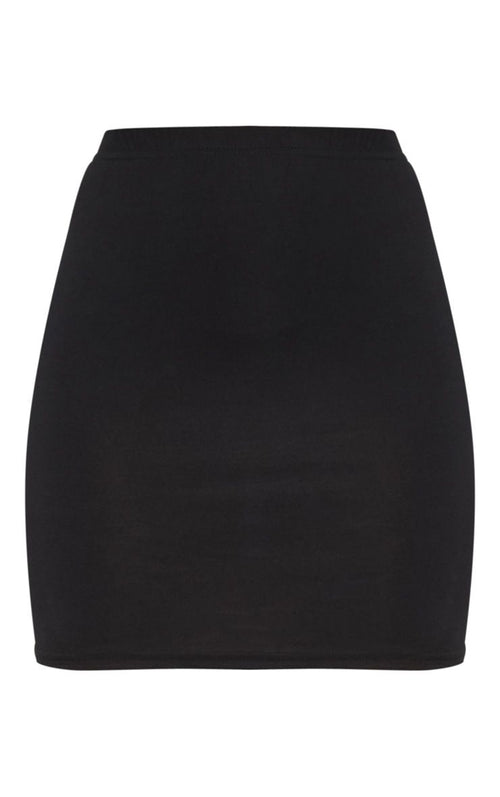 PrettyLittleThing Womens Basic Black Jersey Mini Skirt