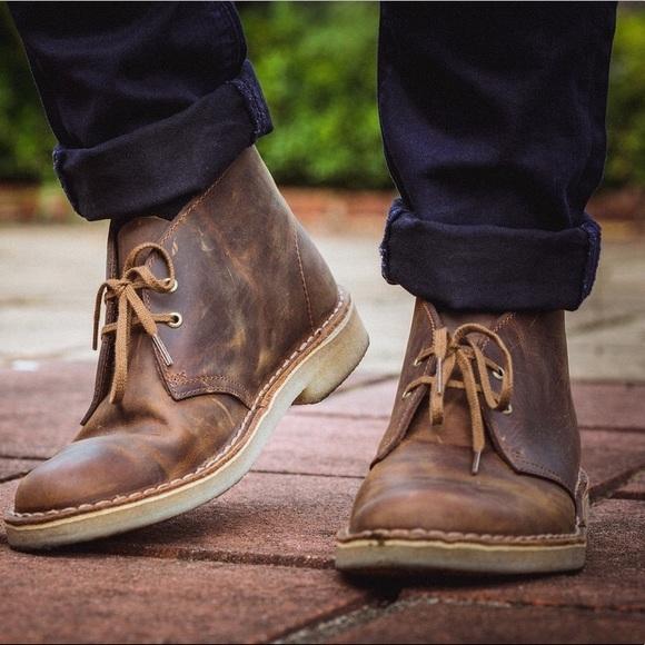 clarks men's desert boots beeswax