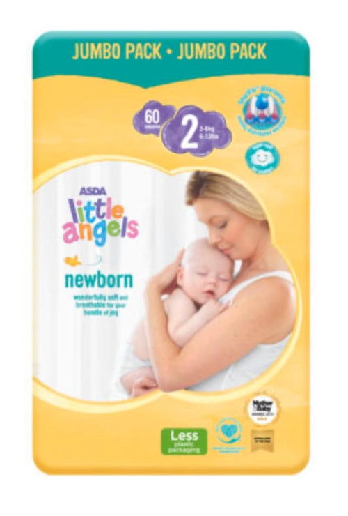 Asda Little Angels Baby Diapers Jumbo Size 2