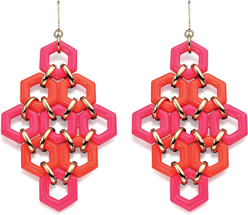 Fiorelli Costume Collection Pink and Orange Resin Earrings