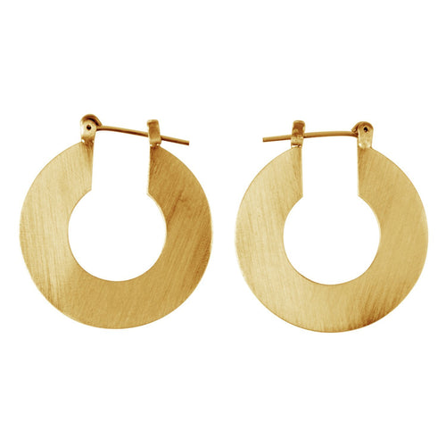 Front Row Gold Colour Flat Round Earrings