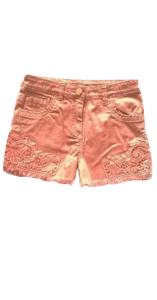Girls Orange Lace Detail Shorts