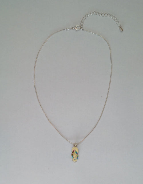 Yellow Flip-flop Design Silver Necklace