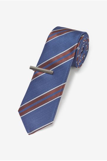 Next Mens Tie With Tie Clip