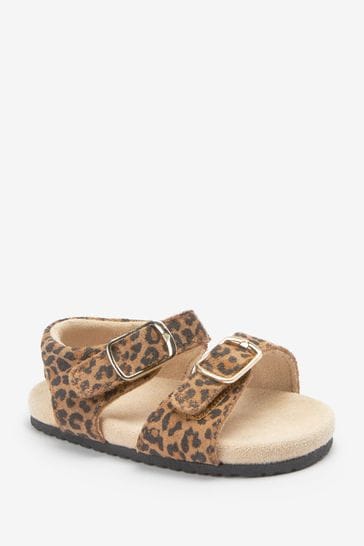 Next Tan Brown Animal Print Adjustable Baby Sandals