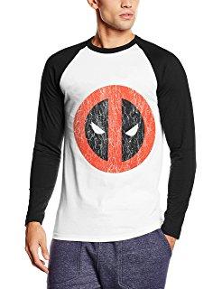 Marvel Deadpool Cracked Logo Long-Sleeve Mens T-Shirt