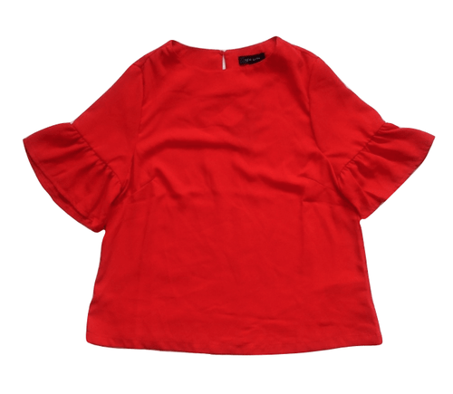 New Look Red Flutter Sleeve Shell Top