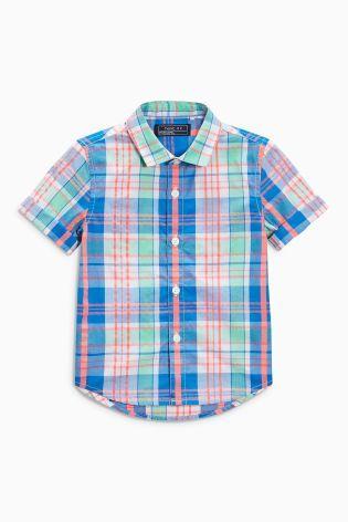 Next Boys Fluro Check Shirt