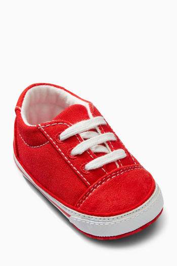 Next Baby Red Pram Lace-Up Shoes