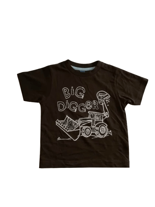 TU Big Digger Boys Black T-Shirt