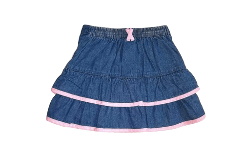 Tu Baby Girls Navy Pink Lined Skirt