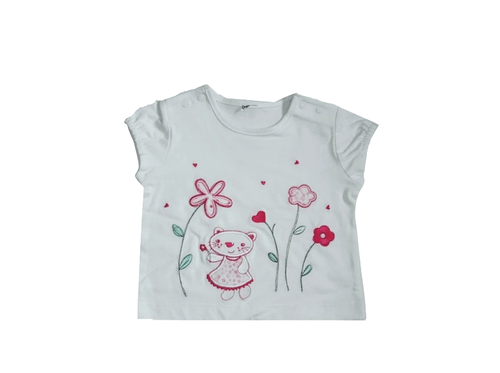 Baby Girls White Floral Detail Top