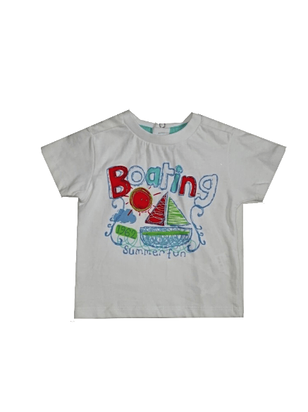 Charanga Baby Girls Boating White T-Shirt