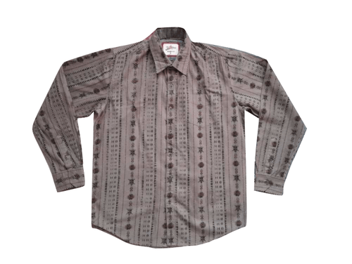 Joe Browns Khaki Vertical Ethnic Printed Mens Shirt
