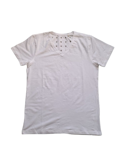 White V-Neck Mens T-Shirt