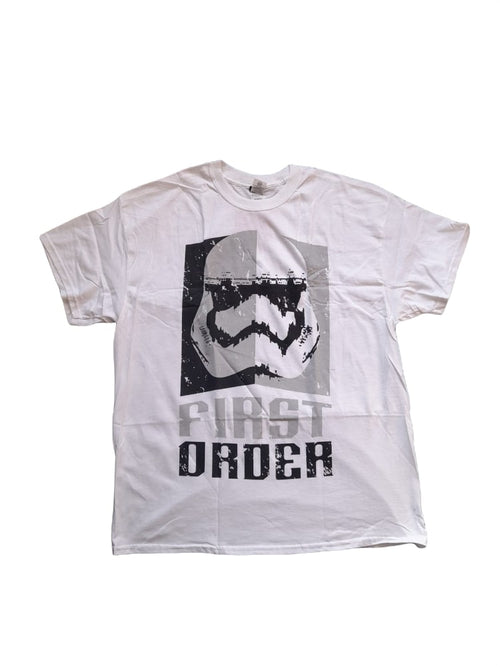 Star Wars VII First Order Stormtrooper Head Grey Mens T-Shirt