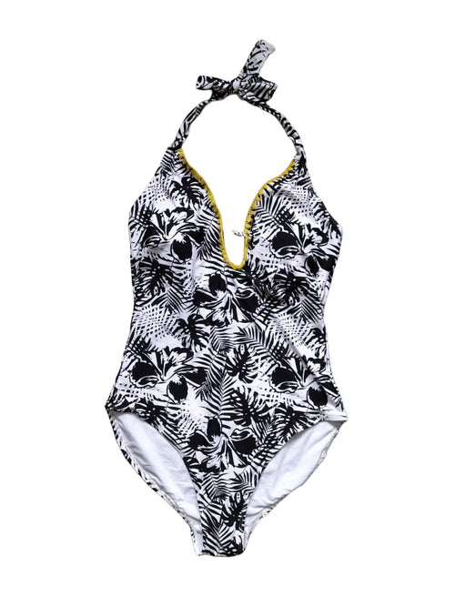 George Black Floral White Womens Swimwear