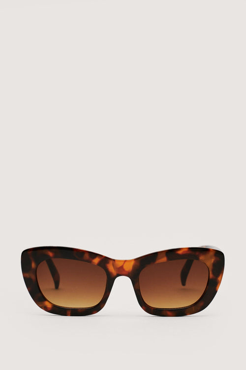 NastyGal Brown Thick Tortoiseshell Cat Eye Womens Sunglasses