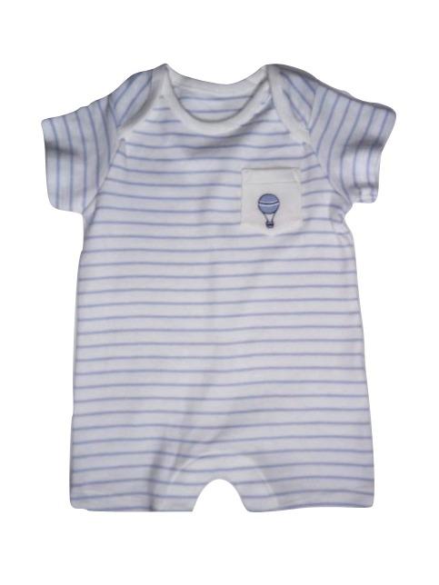 Purple/White Striped Boys Romper