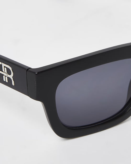 River Island Black RI Branded Square Frame Mens Sunglasses