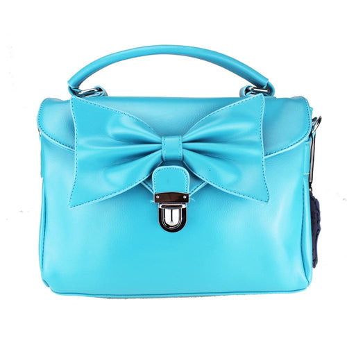 Miss Lulu Bow Envelope Handbag Blue