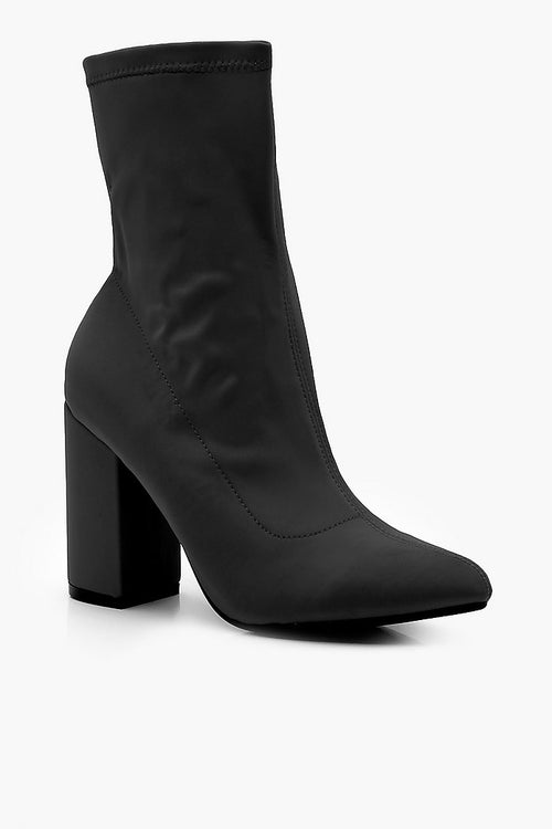 Boohoo Ladies Stretch Pointed Toe Sock Boots