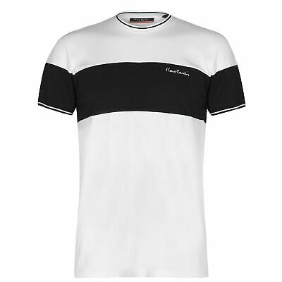 Pierre Cardin White Cut and Sew Tipped Mens T-Shirt