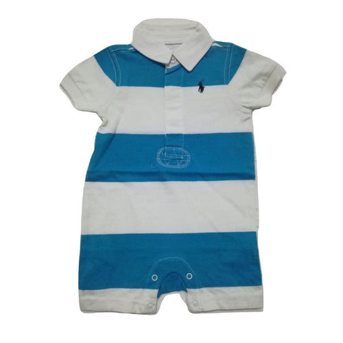 Polo by  Ralph Lauren White collar with Blue and white  Stripe Romper