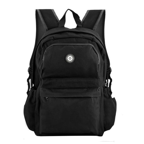 Black Fashion Zip Pocket Front Contrast Backpack