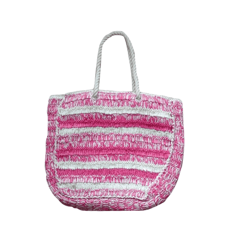 Pink Taupe Stripe Shopper Bag