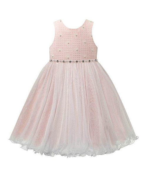 American Princess Ivory & Baby Pink Floral Lace Younger Girls Dress