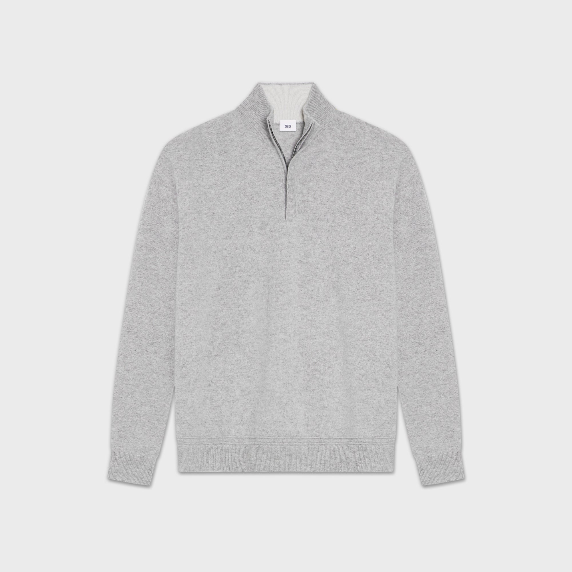 Grey Marl SPOKE Cashmere Half-Zip - Custom Fit Jumper - SPOKE