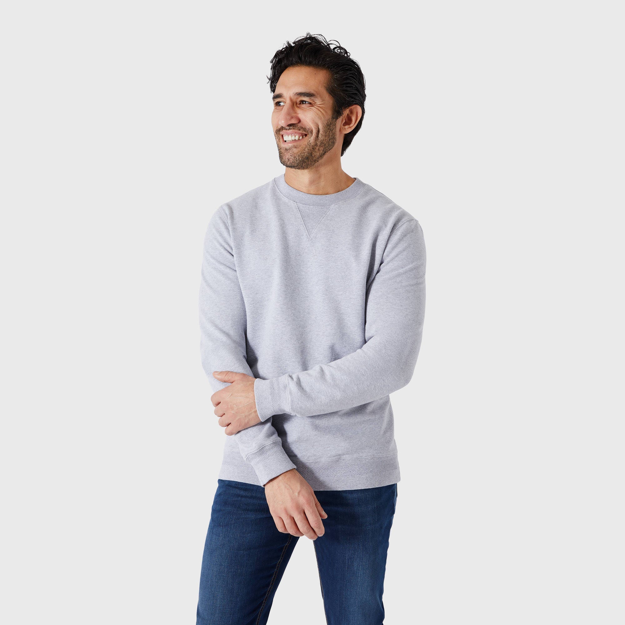 Mens Printed Graphic Sweatshirt Popular Words DESIGN Grey Marl