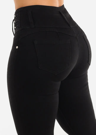 Black Butt Lifting High Waist Skinny Jeans