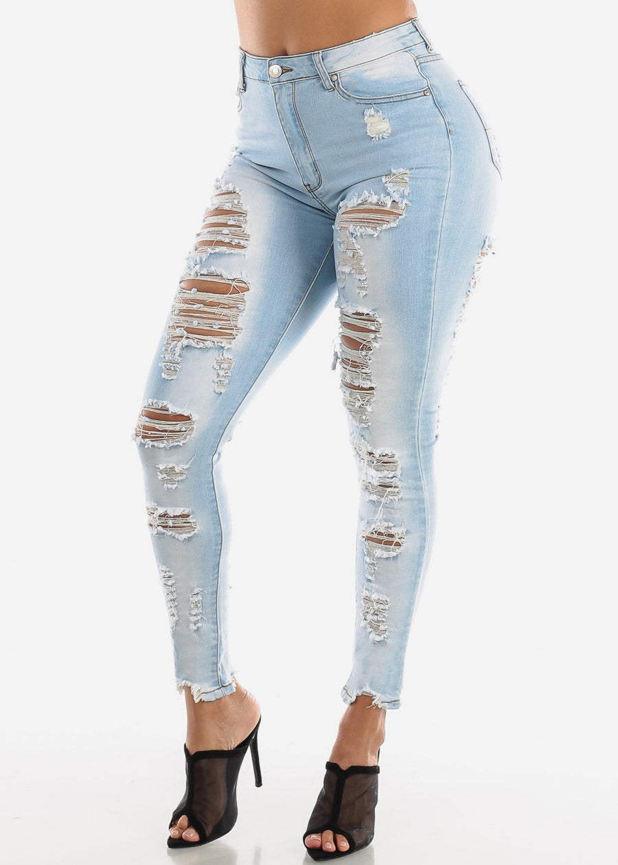double sided ripped jeans