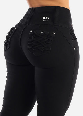 Blacklist Butt Lifting Mid Rise Stretchy Jeans - Black