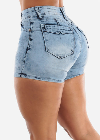 Women's High Waisted Butt Lifting Shorts - Butt Lift High Rise Cuffed Shorts  – Moda Xpress