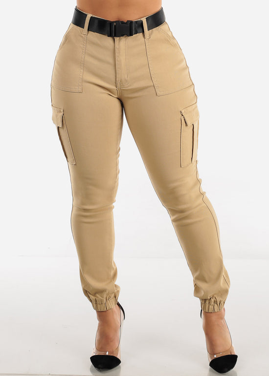 Khaki Cargo Joggers Women's