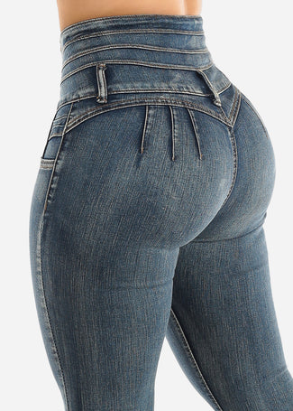 BUTT LIFTING JEANS DISTRESSED LIGH BLUE TK408