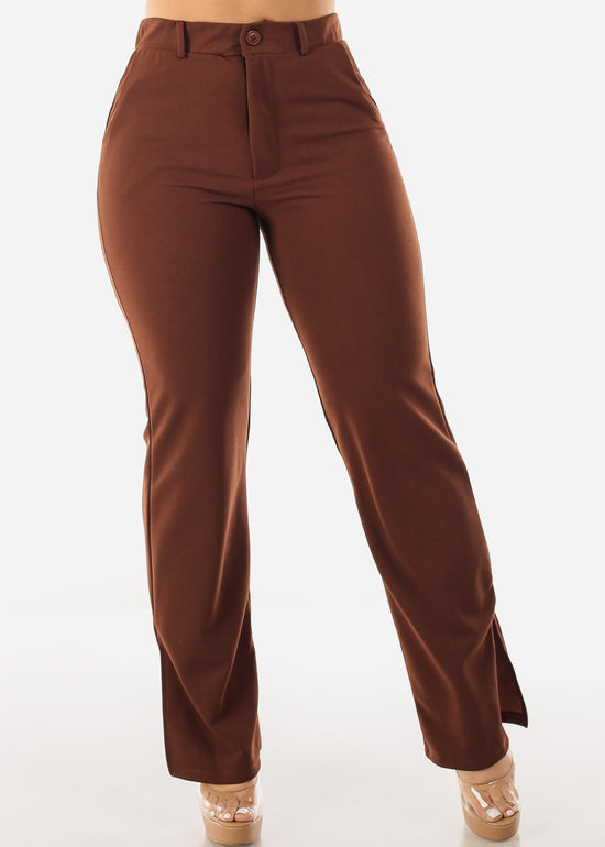 Shop G-Line Brown Bootcut Pants for Women High Waisted Flare Trousers