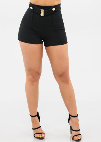 night-out-outfit-with-black-shirt-how-to-wear-high-waist-shorts