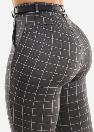 Women's Black Dressy Butt Lifting Pants - High Rise Butt Lift Skinny Pants  – Moda Xpress
