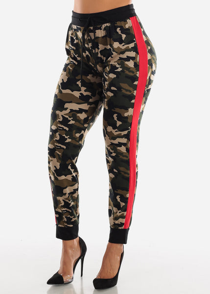 camo pants red stripe